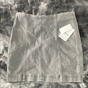 Free People Light Gray Pencil Skirt